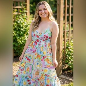 Very J Floral Summer Vibes Multicolor Midi Dress